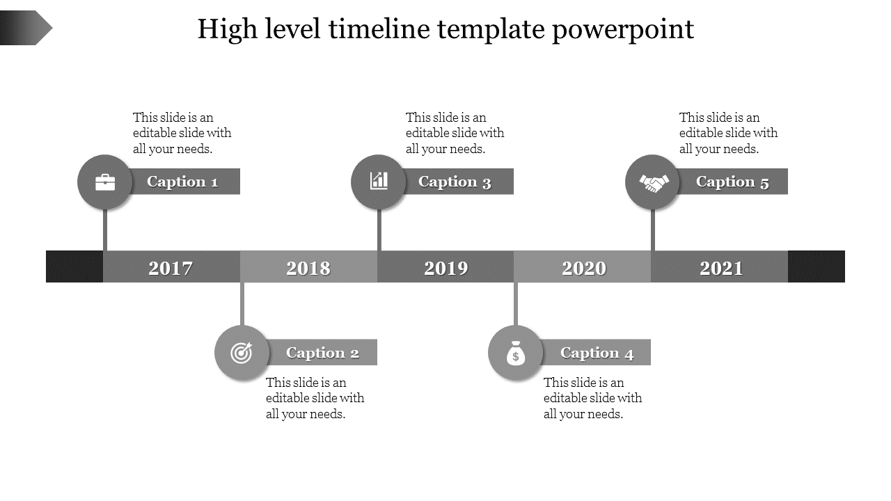 Free - Unique High Level Timeline PowerPoint and Google Slides